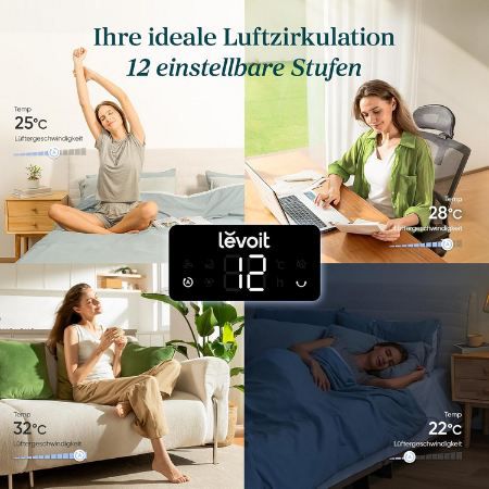 💨 Levoit LTF F362 WEU Turmventilator mit Fernbedienung für 89,99€ (statt 110€)