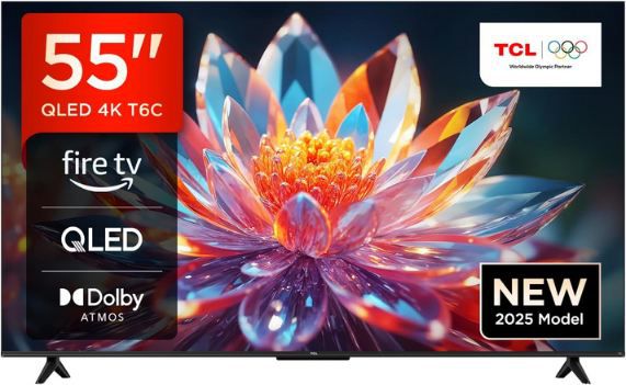 📺 TCL 55T6C 55 4K QLED HDR Fire TV mit Dolby Vision & Atmos, HDR10+ für 379€ (statt 419€)
