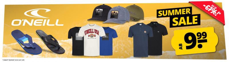 👕 Sportspar: ONeill Summer Sale ab 9,99€ + 5€ Gutschein ab 60€