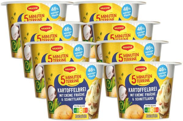 🥔 8er Pack Maggi 5 Minuten Terrine Kartoffelbrei mit Creme Fraiche ab 7,60€ (statt 12€)