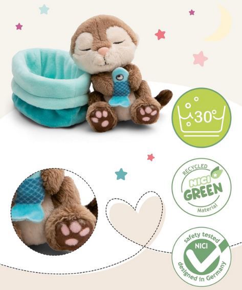 👶🏼 NICI Kuscheltier Otter mit Fisch, 12cm für 8,99€ (statt 16€)