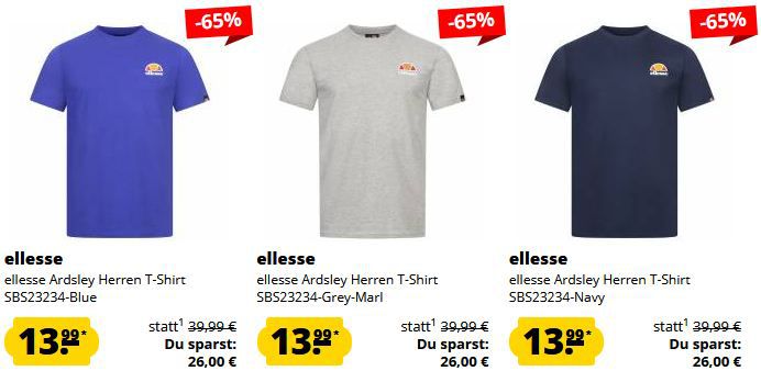 🔥 SportSpar: Ellesse T Shirt, Sneaker & Oberteil Sale ab 13,99€ + 5€ Gutschein ab 60€