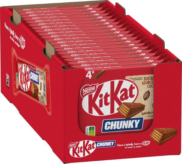 🍫 20 x 4er Pack Nestlé KitKat Chunky für 34€ (statt 56€)