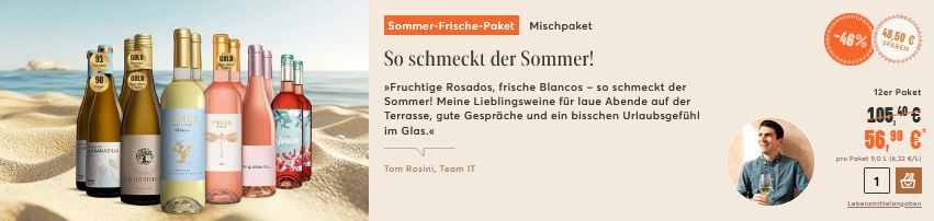🍷 Vinos Sommercheckheft Angebote bis  50% Rabatt + Gratis Flasche Wein