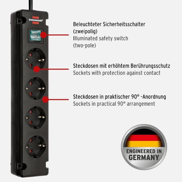 🔌 Brennenstuhl Bremounta 4 Fach Steckdosenleiste für 7,99€ (statt 12€)