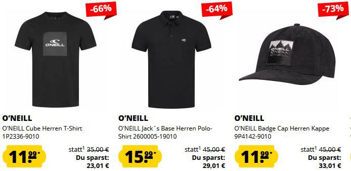 👕 Sportspar: ONeill Summer Sale ab 9,99€ + 5€ Gutschein ab 60€
