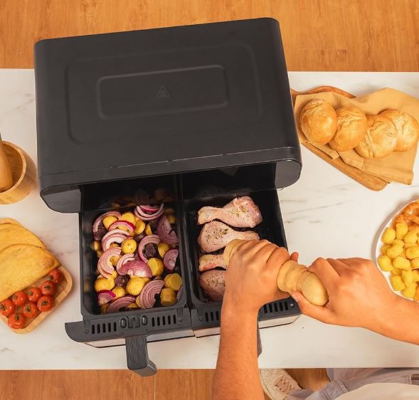 🍟 Cecotec CecoFry Advance Double Heißluftfritteuse, 9L für 89€ (statt 106€)