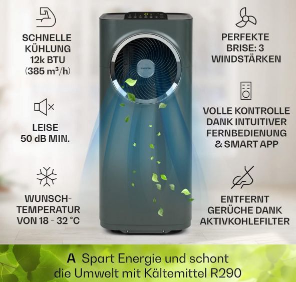💨 Klarstein 5 in 1 Mobile Klimaanlage mit Abluftschlauch, 12.000 BTU für 480€ (statt 534€)