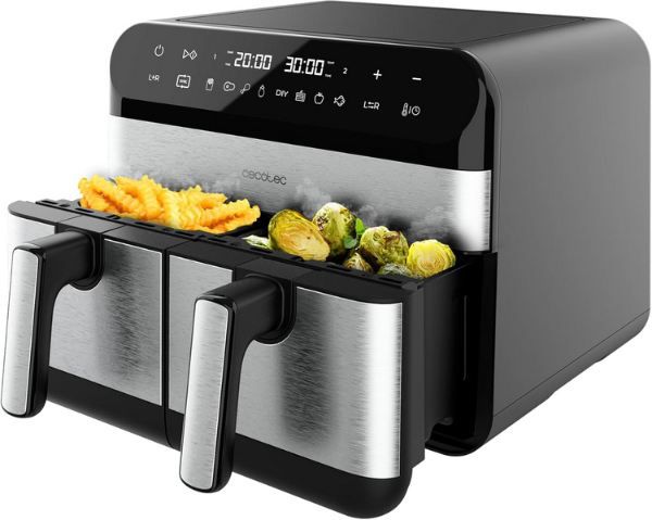 🍟 Cecotec CecoFry Advance Double Heißluftfritteuse, 9L für 89€ (statt 106€)
