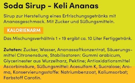 🍍 2er Pack Sodapop Keli Ananas Sirup, je 500ml für 7€ (statt 10€)