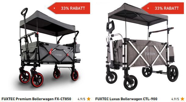🔥 Fuxtec: 33% Rabatt auf 13 Topseller   z.B. FX CTB800 Bollerwagen für 178€ (statt 259€)