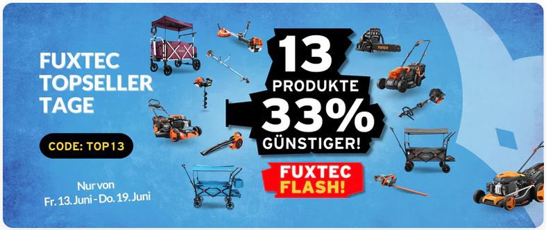 🔥 Fuxtec: 33% Rabatt auf 13 Topseller   z.B. FX CTB800 Bollerwagen für 178€ (statt 259€)