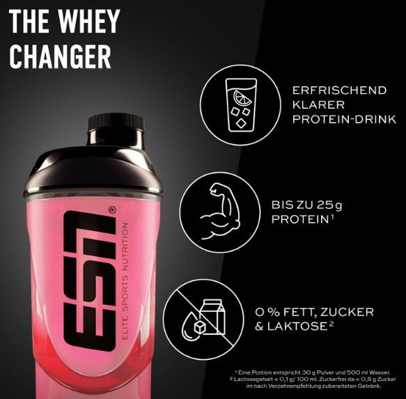 💪🏼 ESN Isoclear Whey Isolate Protein Pulver, Blackberry, 908g für 37,42€ (statt 45€)