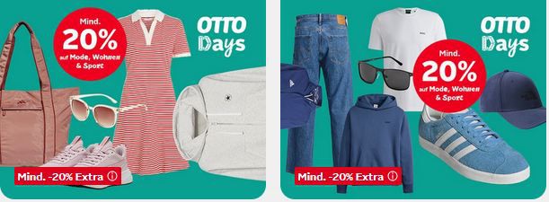 🔥 OTTO Days mit mind. 20% Extra Rabatt auf Möbel, Haushaltsgeräte, Mode & mehr