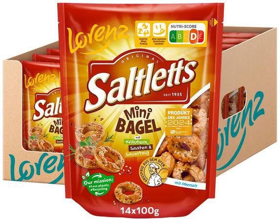 🥯 14er Pack Lorenz Saltletts Mini Bagel, je 100g ab 22€ (statt 31€)