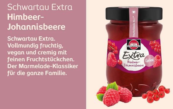 🍞 Schwartau Extra Himbeer Johannisbeere Gelee, 340g ab 1,97€ (statt 3€)