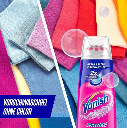 🧼 Vanish Fleckenentferner PowerGel ohne Chlor, 200ml ab 3,15€ (statt 4,49€)