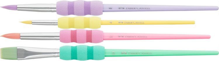 🖌️ 4er Set Faber Castell Pinsel Set mit Softgriffstück für 3,89€ (statt 6€)