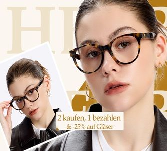 👓 Firmoo: Zwei Brillen kaufen – nur eine bezahlen & 25% Rabatt auf Gläser