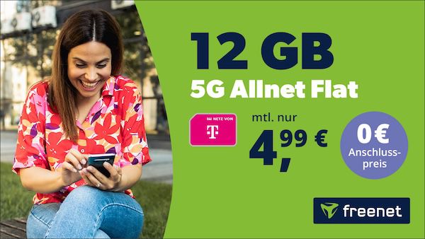 🔥 Nur wenige Tage 🤯 Telekom Allnet mit 12GB 5G für 4,99€ mtl. + 50GB Depot + 0€ AG