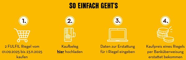 💪 2 FULFIL Riegel kaufen und Einen gratis bekommen