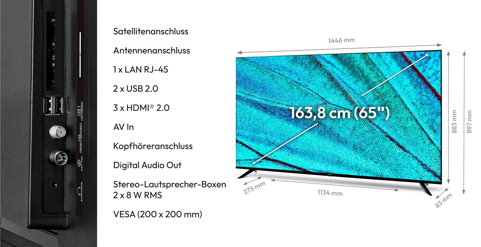 📺 Medion Life X16514 (MD 31643) 65 Zoll 4K Smart TV für 379,95€ (statt 430€)