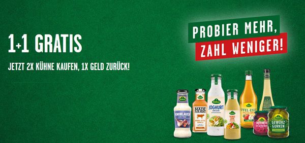 Kühne Produkte: Probier mehr, zahl weniger Aktion