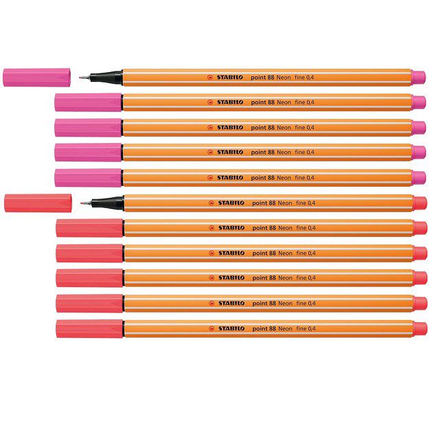✏️ 10x STABILO Fineliner point 88 rot o. pink ab 2,25€ (statt 9€)