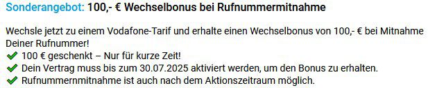 🍎 Apple iPhone 16e für 1€ + Vodafone Allnet 50GB für 39,99€ mtl + 100€ Bonus