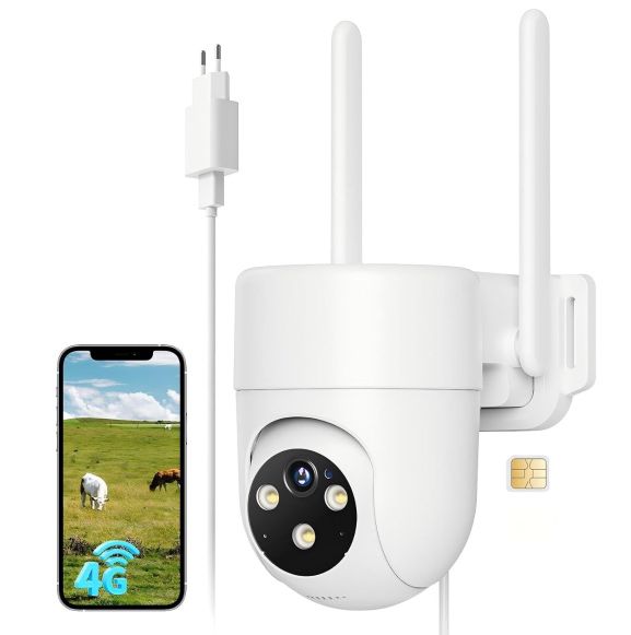 📷 NUASI 2K 4G Außenüberwachungskamera mit Farb-Nachtsicht für 29,99€ (statt 40€)