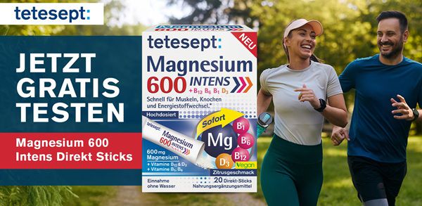 tetesept Magnesium 600 Intens Direkt Sticks gratis ausprobieren