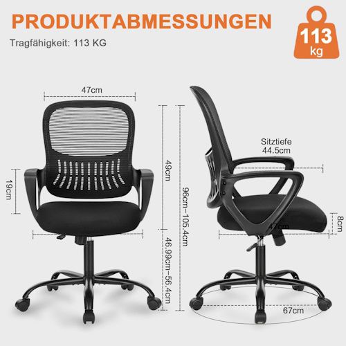 🪑 DUMOS verstellbarer ergonomischer Bürostuhl für 38,24€ (statt 50€)