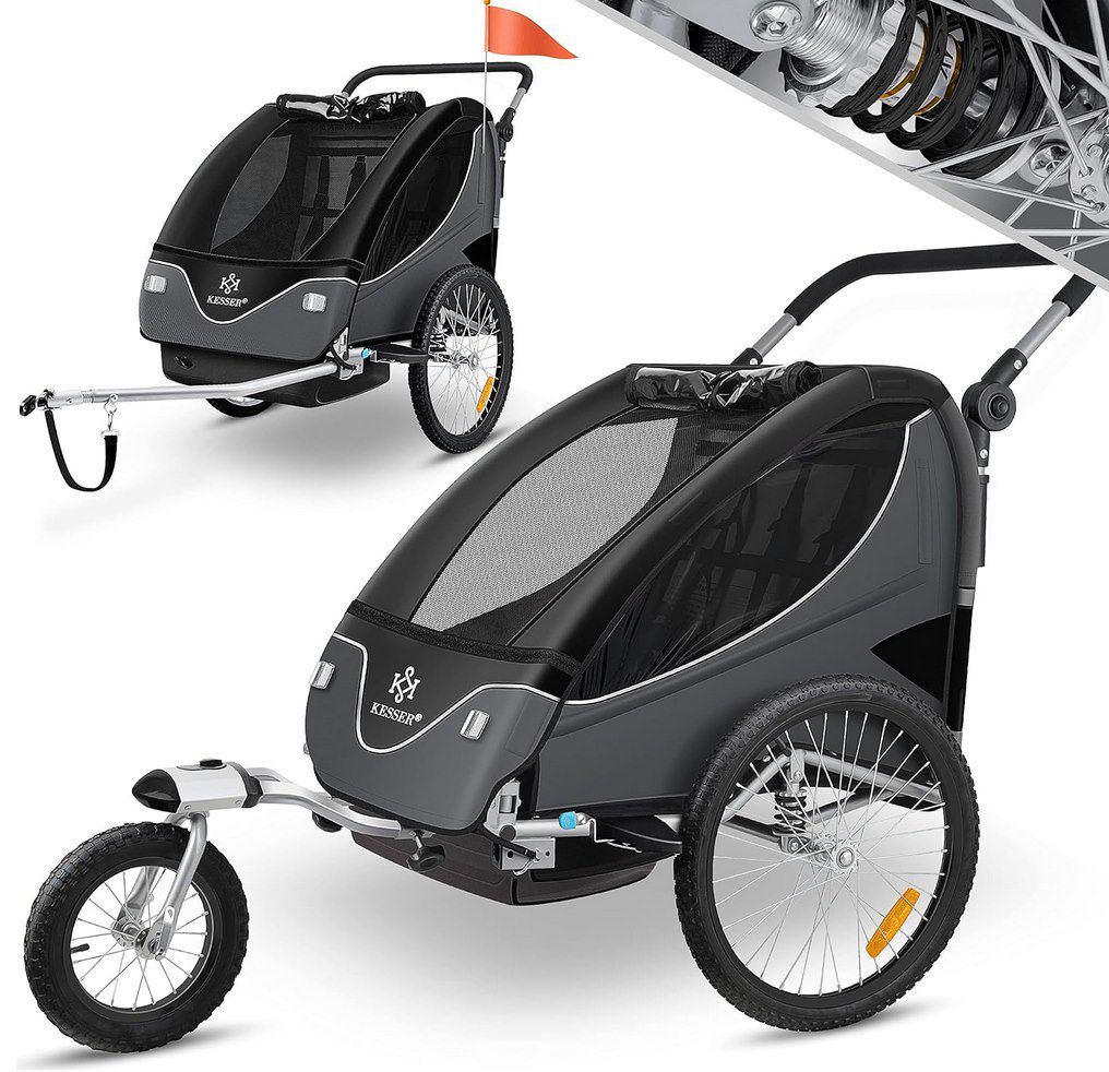 🚸 Kesser 2-in-1 Fahrradanhänger 360° Drehbar mit Federung für 142,80€ (statt 167€)