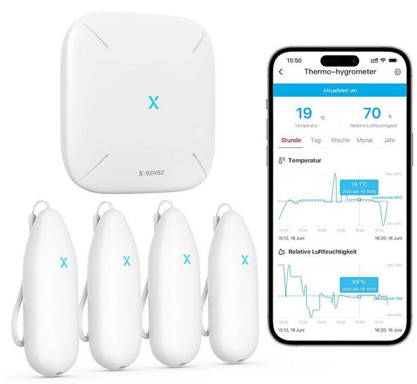 🌡️ X-Sense WLAN Hygrometer mit 4 Sensoren & App-Anbindung für 48,99€ (statt 70€)