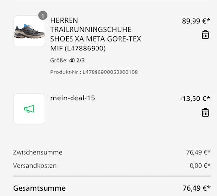 👉 VSK frei Fehler 🥾 Salomon XA Meta Gore Tex Herren Schuhe ab 76,49€ (statt 110€)