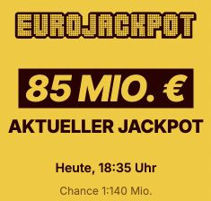 💰➡️ 85 Mio. Jackpot: 2 Eurojackpot Felder für nur 0,50€   Neukunden