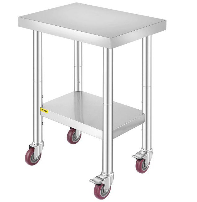 VEVOR Edelstahl Arbeitstisch mit 150kg Tragkraft für 45,99€ (statt 80€)