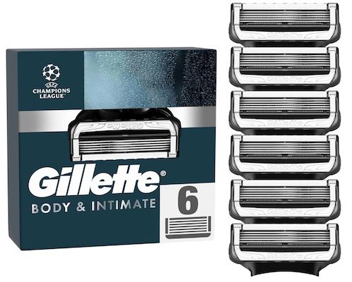 🔝🪒 6x Gillette Body & Intimate Ersatz Rasierklingen für 20,89€ (statt 26€)