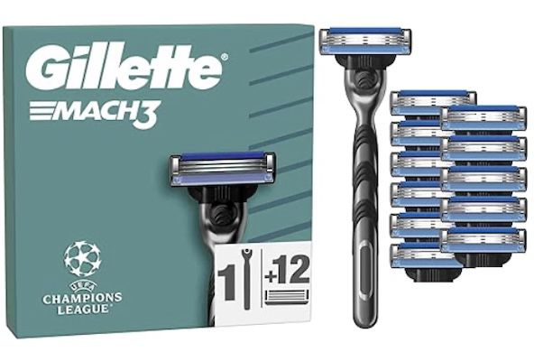 🪒 Gillette Mach3 Basis Rasierer mit 12 Ersatzklingen für 23,99€ (statt 30€)