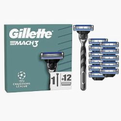 🪒 Gillette Mach3 Basis Rasierer mit 12 Ersatzklingen für 23,99€ (statt 30€)