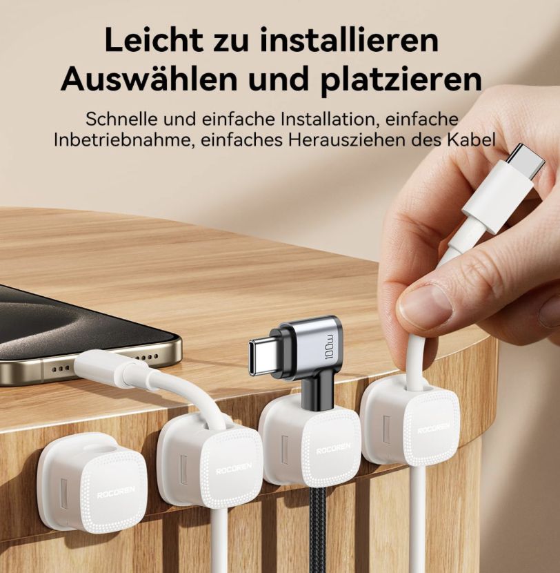 6x Rocoren selbstklebende Kabelhalter für 4,94€ (statt 10€)