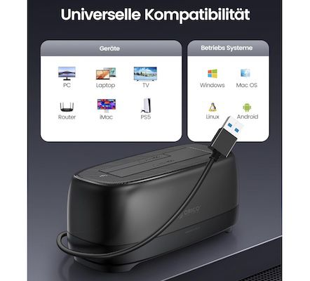 💾🔌 ORICO 3,5 Zoll Festplatten Docking Station für 18,89€ (statt 27€)
