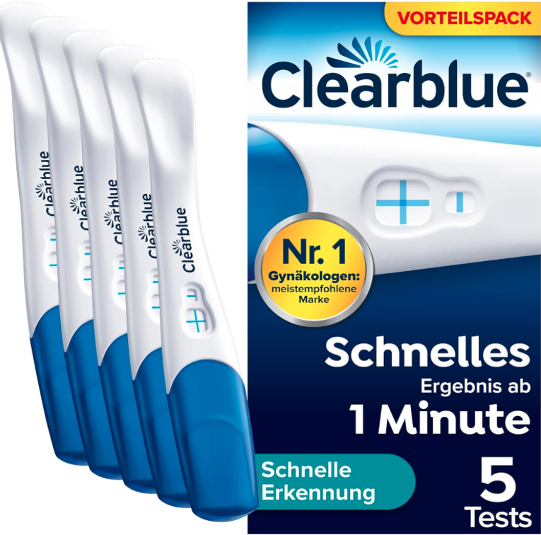5x Clearblue Schwangerschaftstest Schnelle Erkennung für 18,09€ (statt 26€)