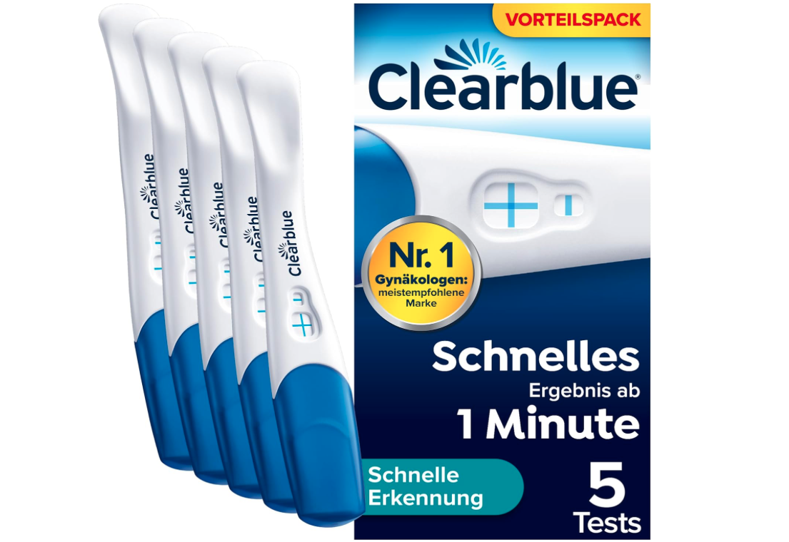 5x Clearblue Schwangerschaftstest Schnelle Erkennung für 18,09€ (statt 26€)
