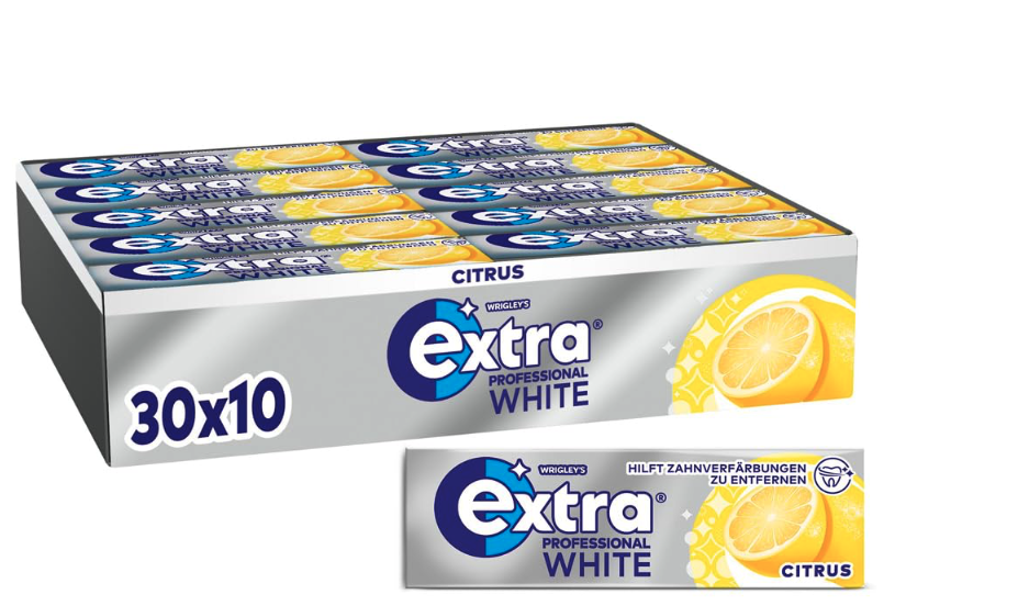 🦷 30x 10 Extra Professional White Citrus zuckerfreier Kaugummi für 16,10€ (statt 24€)