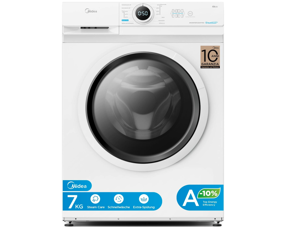 Midea MF10EW70BA10 Waschmaschine 7kg 1400U für 279,47€ (statt 349,99€)