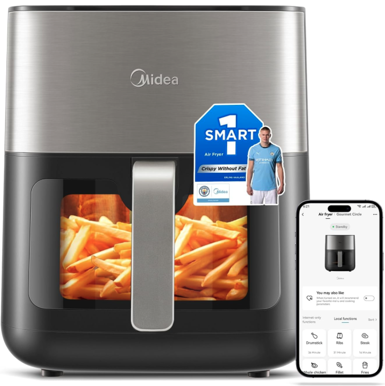 MIDEA Digital Luftfritteuse 6,5L Airfryer 2000W für 55,99€ (statt 65€)