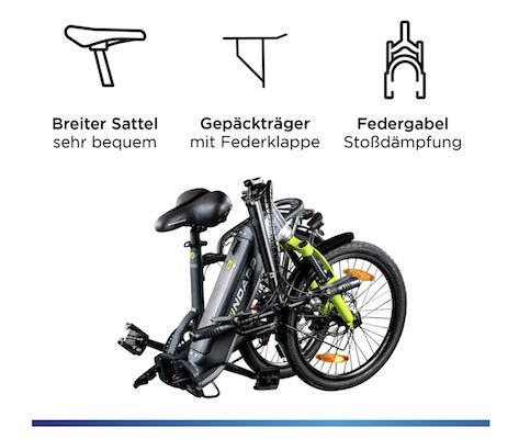 🚲🚆 Zündapp ZT20R Ebike 20 Zoll Klapprad mit 6 Gängen für 843€ (statt 1.269€)