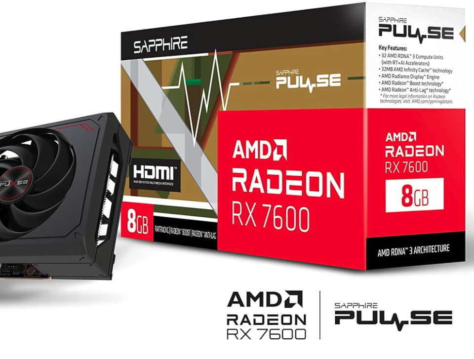 Sapphire Pulse AMD Radeon RX 7600 Gaming Grafikkarte 8GB für 199,99€ (statt 239€)