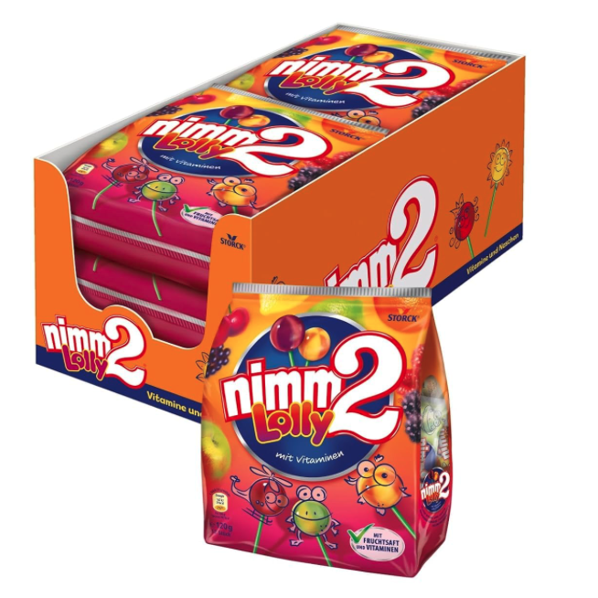 🍭 nimm2 Lolly 6 x 120g Frucht-Stielbonbon mit Fruchtsaft und Vitaminen für 5,57€ (statt 8€)